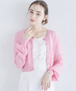 多種ビジュー釦シアーラメカーディガン【mafflow マフロー】 tocco closet＊スペシャルプライス品につき返品/キャンセル/配送日指定不可/ラッピング不可/少量在庫のセールの為交換は出来かねる場合がございます。