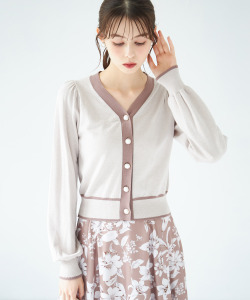 パール風ボタン配色シアバターカーディガン【mareath マレース】 tocco closet(トッコクローゼット)＊スペシャルプライス品につき返品/キャンセル/配送日指定不可/ラッピング不可/少量在庫のセールの為交換は出来かねる場合がございます。