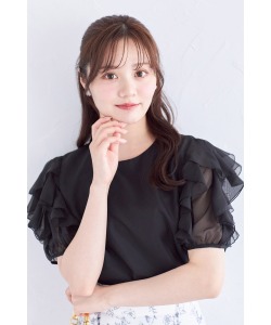 フリルスリーブシアーブラウス【marinia マリニア】 tocco closet(トッコクローゼット) ＊スペシャルプライス品につき返品/キャンセル/配送日指定不可/ラッピング不可/少量在庫のセールの為交換は出来かねる場合がございます。