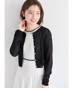 ＵＶカット＆接触冷感＆花粉防止♪パール釦シアーカーディガン 【merielle メリール】 tocco closet(トッコクローゼット)※少量の在庫確保による再販売の為、交換は出来かねる場合がございます。予めご了承ください。