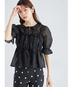 前後２ＷＡＹシアーリボンブラウス【milioza ミリオザ】 tocco closet(トッコクローゼット)＊スペシャルプライス品につき返品/キャンセル/配送日指定不可/ラッピング不可/少量在庫のセールの為交換は出来かねる場合がございます。