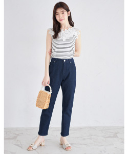 接触冷感♪クーリッシュテーパードパンツ【morchis モーシス】 tocco closet(トッコクローゼット)　＊スペシャルプライス品につき返品/キャンセル/配送日指定不可/ラッピング不可/少量在庫のセールの為交換は出来かねる場合がございます。