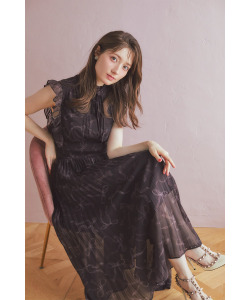 再販予定！入荷連絡受付中☆リボン＆フリル付きウエストシャーリングリボンプリントプリーツワンピース  tocco closet(トッコクローゼット)《ReStockItem》《Spring Onepiece Collection》