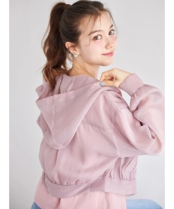 ポケット付きグログランテープシアージップパーカー【nolites ノリテス】 tocco closet(トッコクローゼット)