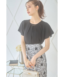 ２ＷＡＹバー付きフロントタックジョーゼットブラウス【nophila ノフィーラ】 tocco closet(トッコクローゼット)＊スペシャルプライス品につき返品/キャンセル/配送日指定不可/ラッピング不可/少量在庫のセールの為交換は出来かねる場合がございます