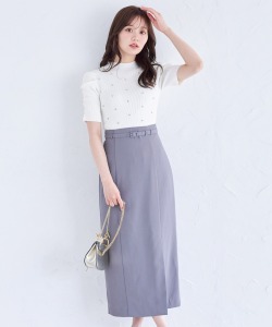 ベルト付きロングタイトスカート 【phanium ファニウム】≪tocco closet luxe≫ ＊スペシャルプライス品につき返品/キャンセル/配送日指定不可/ラッピング不可/少量在庫のセールの為交換は出来かねる場合がございます。