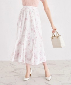 パール付きチューリッププリント×チュールスカート【ranelle ラネル】tocco closet(トッコクローゼット)＊スペシャルプライス品につき返品/キャンセル/配送日指定不可/ラッピング不可/少量在庫のセールの為交換は出来かねる場合がございます。