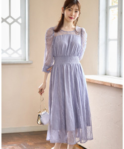 ウエストシャーリングレースワンピース8月5日(土)オフィシャルサイト限定再販☆【raniume ラニーム】 tocco closet(トッコクローゼット)