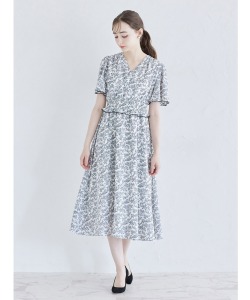 トワルドジュイプリントウエストシャーリングカシュクールワンピース 【ranony ラノニー】＊スペシャルプライス品につき返品/キャンセル/配送日指定不可/ラッピング不可/少量在庫のセールの為交換は出来かねる場合がございます。