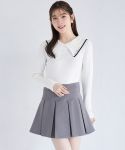 ボックスプリーツミニスカパン【reathna レスナ】 tocco closet(トッコクローゼット)＊スペシャルプライス品につき返品/キャンセル/配送日指定不可/ラッピング不可/少量在庫のセールの為交換は出来かねる場合がございます。