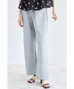 ポケット付きビジューストーン装飾スエットパンツ【rimsona リムソナ】 tocco closet(トッコクローゼット) ＊スペシャルプライス品につき返品/キャンセル/配送日指定不可/ラッピング不可/少量在庫のセールの為交換は出来かねる場合がございます。