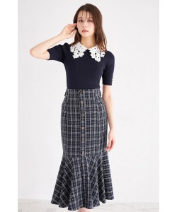 ３ＷＡＹウエストリボン付きツイード切り替えスカート tocco closet(トッコクローゼット) ＊スペシャルプライス品につき返品/キャンセル/配送日指定不可/ラッピング不可/少量在庫のセールの為交換は出来かねる場合がございます。