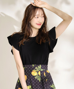 ＵＶカット＆接触冷感♪フリルスリーブニットプルオーバー【saldy サルディ】 tocco closet(トッコクローゼット)　＊スペシャルプライス品につき返品/キャンセル/配送日指定不可/ラッピング不可/少量在庫のセールの為交換は出来かねる場合がございます