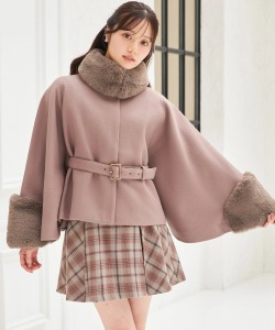 ２ＷＡＹファー＆ベルト付きケープライクコート【sandina サンディナ】tocco closet(トッコクローゼット)