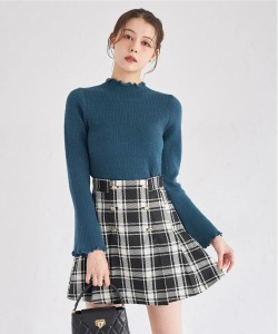 インナーパンツ付きゴールド釦チェックミニスカート 12月30日(火) オフィシャルサイト限定ブラック再販☆【siolety シオレティ】 ※少量の在庫確保による再販売の為、交換は出来かねる場合がございます。予めご了承ください。