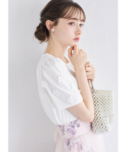立体フラワーモチーフレース付きカットプルオーバー 6月26日(水)オフィシャルサイト限定再販☆【sireo シレオ】 tocco closet(トッコクローゼット)※少量の在庫確保による再販売の為、交換は出来かねる場合がございます。予めご了承ください。
