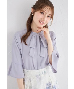 フレアスリーブリボンボウタイブラウス 9月9日(火)再販決定☆【somina ソミナ】 tocco closet(トッコクローゼット) ※少量の在庫確保による再販売の為、交換は出来かねる場合がございます。予めご了承ください。