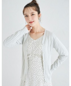 パール釦ラメ入りリブニットカーディガン【tomina トミナ】 tocco closet《Knit Collection》＊スペシャルプライス品につき返品/キャンセル/配送日指定不可/ラッピング不可/少量在庫のセールの為交換は出来かねる場合がございます。