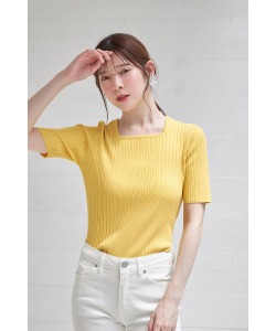 接触冷感♪スクエアネックランダムリブニットプルオーバー   tocco closet(トッコクローゼット) ＊スペシャルプライス品につき返品/キャンセル/配送日指定不可/ラッピング不可/少量在庫のセールの為交換は出来かねる場合がございます。