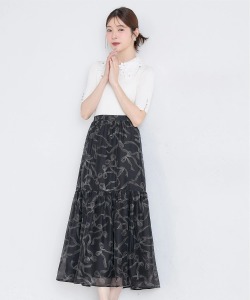 シアーリボンプリントティアードスカート 8月19日(火)オフィシャルサイト限定再販☆【varnia ヴァーニア】 tocco closet(トッコクローゼット)※少量の在庫確保による再販売の為、交換は出来かねる場合がございます。予めご了承ください。