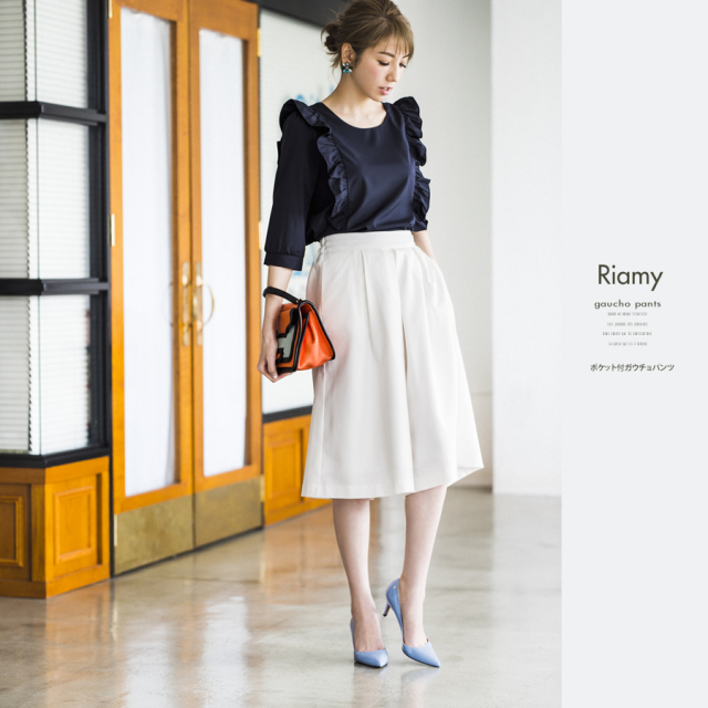 ポケット付きフレアガウチョパンツ 3月31日 木 新色登場 Riamy リアミー Tocco Closet 16collection