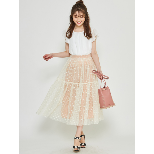 エモーショナルな軽やかさを演出するドットチュールスカート【clouty クロウティ】tocco closet(トッコクローゼット) Collection8/2スタート!スペシャルプライス *SALE品につき返品/交換/キャンセル/配送日指定不可/ラッピング不可 エモーショナルな軽やかさを演出するドットチュールスカート【clouty クロウティ】tocco closet(トッコクローゼット) Collection8/2スタート!スペシャルプライス *SALE品につき返品/交換/キャンセル/配送日指定不可/ラッピング不可