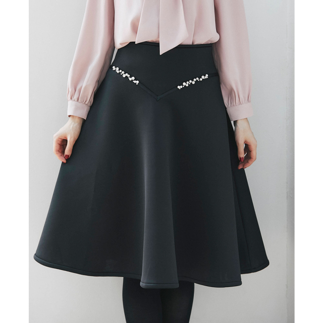 ハナエモリ セットアップ ワンピース 金ボタン 抽象柄 アート フレア  