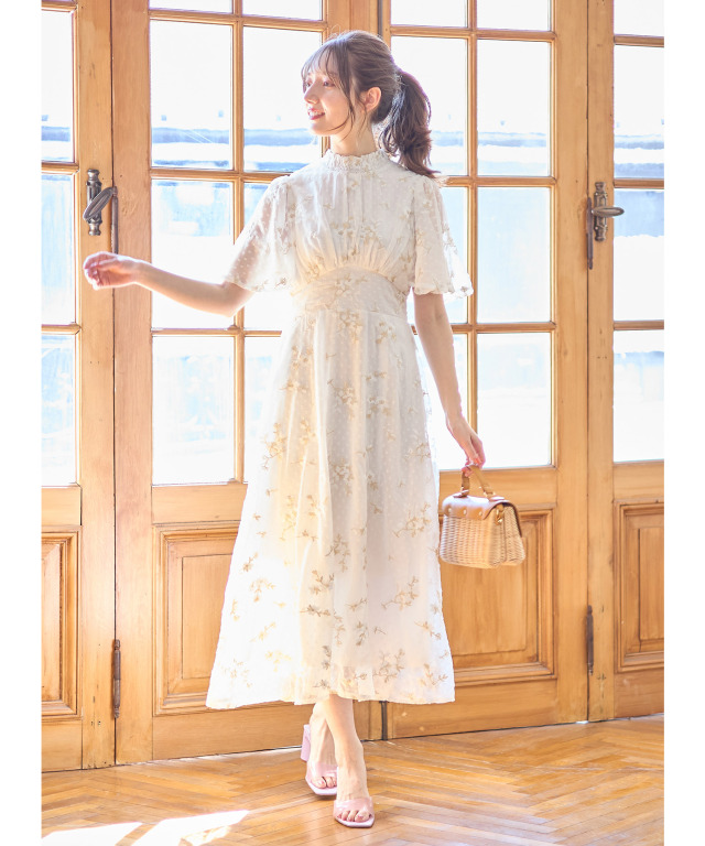 トリーバーチ フラワープリント ワンピース 半袖 スクエアネック  