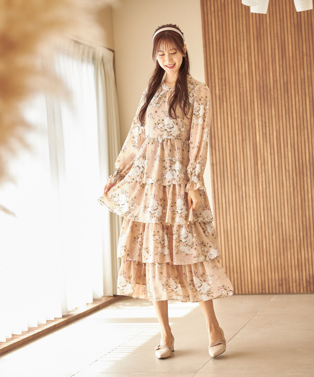 国内配【SELF PORTRAIT】コットンブロデリーカラー ミディドレス White Cotton Broderie Collared Midi Dress – self-portrait-US