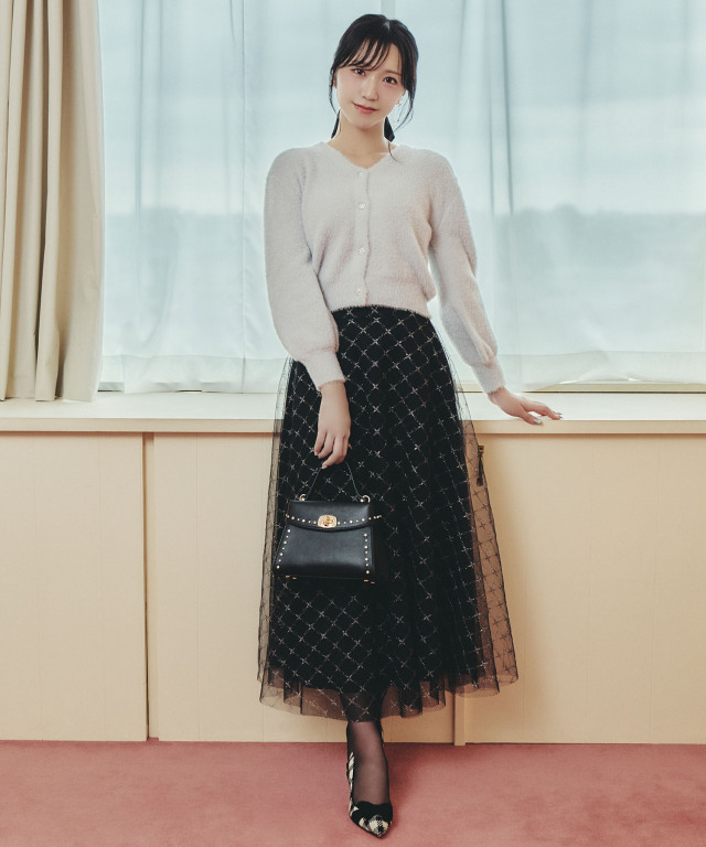 極美品✨完売品✨マチャット ヘッジホッグカーディガン トゲトゲ 立体 ベージュ 多種ビジュー釦シャギーニットカーディガン≪Shaggy and Fur Collection≫