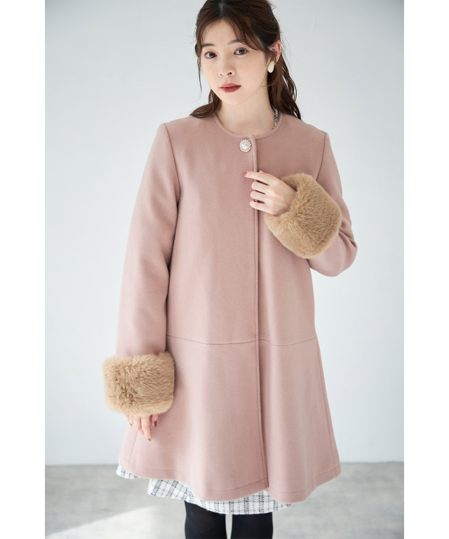 モニコト コート ピンク カモフラ柄 