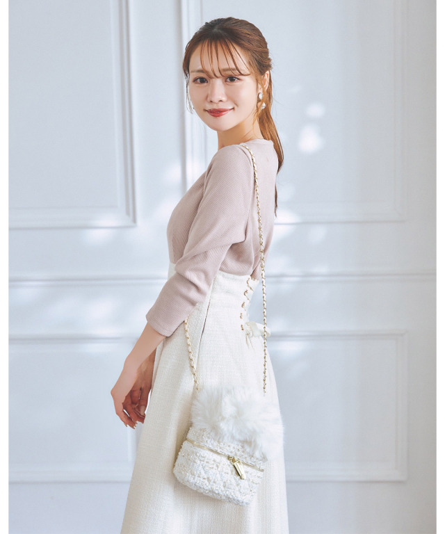 バックレースアップツイードドッキングワンピース≪@ichaaakoさんコラボ≫ 