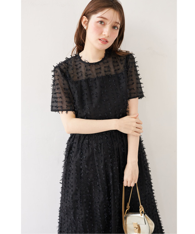 上品な軽さHERNO 軽量ポリエステル ウエストリボンワンピース HERNO ヘルノ ワンピース AB000005D 52056 レディース 半袖