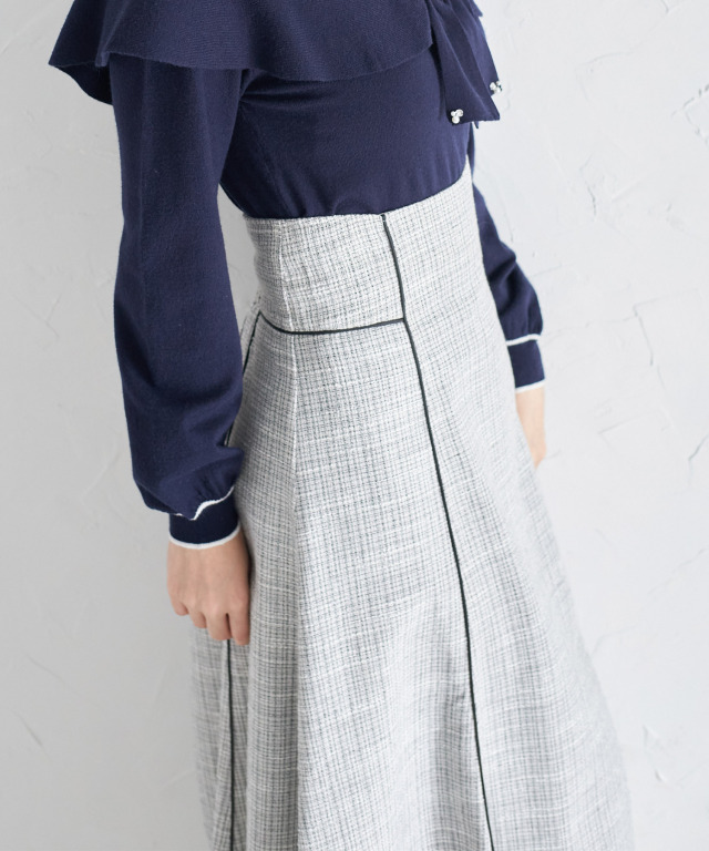 EXCENTRIQUEハイウエストスカート セットアップ対応 】ハイウエストバックスリットロング