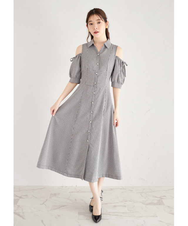 イタリア製 擂る 8 BY YOOX ギンガムチェックコットン混ワンピース4244 