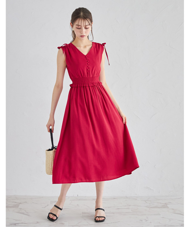 Rochelin Double Flat Collar Flared Dress ワンピース one shoulder mini dress – RANCLIC