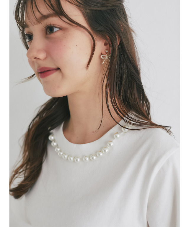 パール付きTシャツ