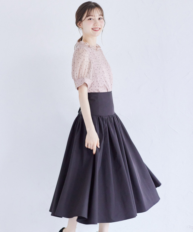 ハロページ バックレースアップハイウエストボリュームスカート