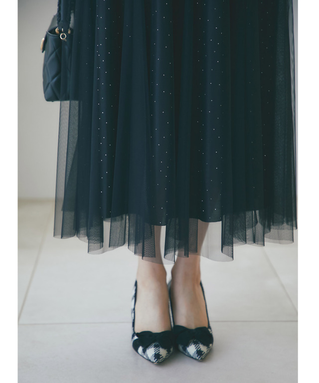 きらきらストーン付きチュールスカート 