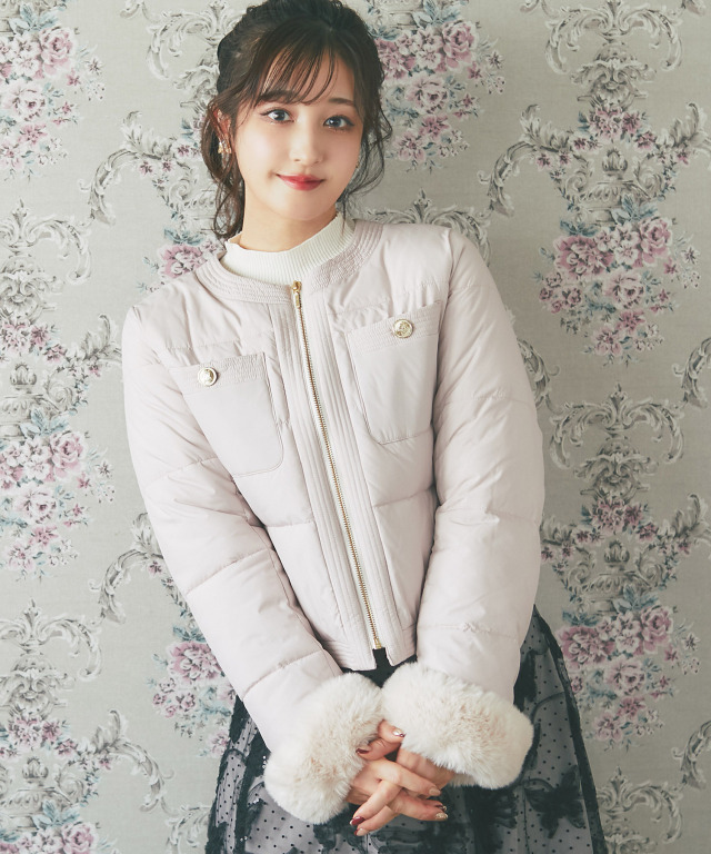 2WAY袖口ファー付きマイクロファイバージャケット 