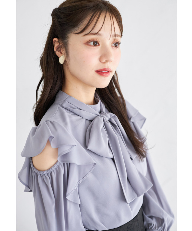 enchar エンチャール 2way こわがっ フリルショルダーブラウス yori 