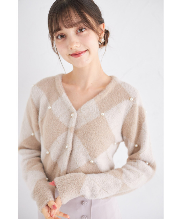 cacharel - 新品●キャシャレルリバティプリントがアクセントのカーディガン セール】 リバティコンビニットカーディガン （ニット・セーター