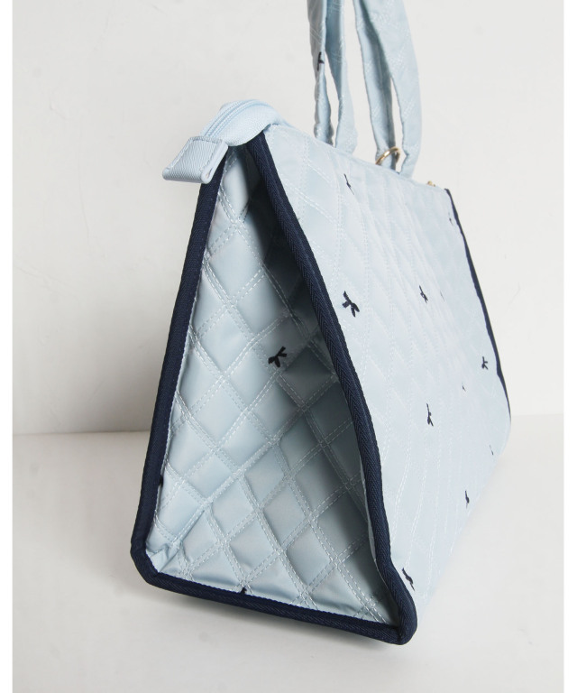 2WAYショルダー＆パールリボンチャーム付きリボン刺繍キルティング