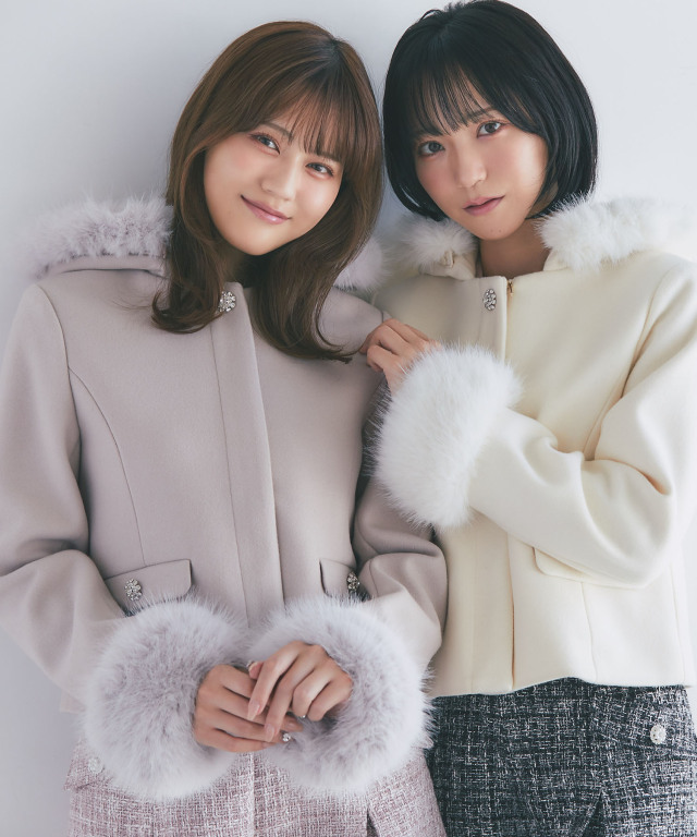 中ファーコート♡ファー取り外し可能♡ 取り外し可能なファー付きビジュー装飾ショートコート