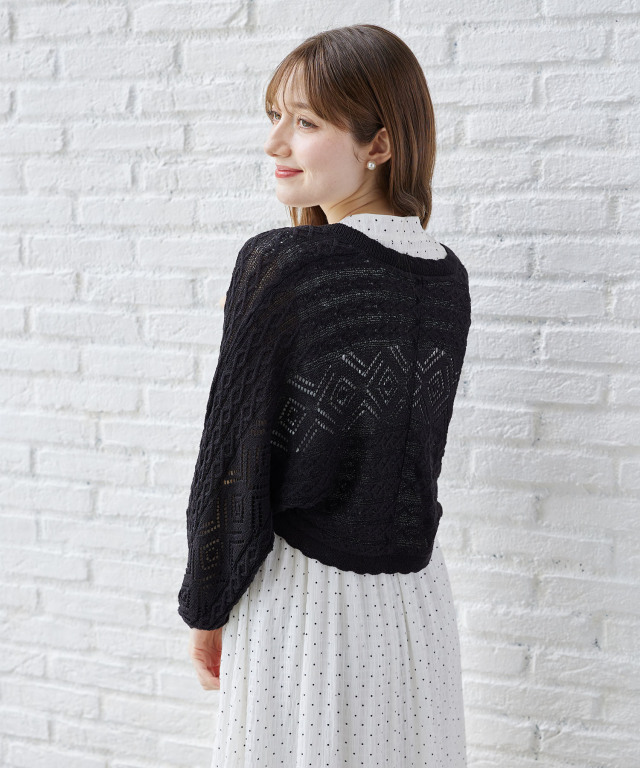 トッコクローゼット tocco closet カギ編みスカラップニットボレロ トッコクローゼット tocco closet カギ編みスカラップニット