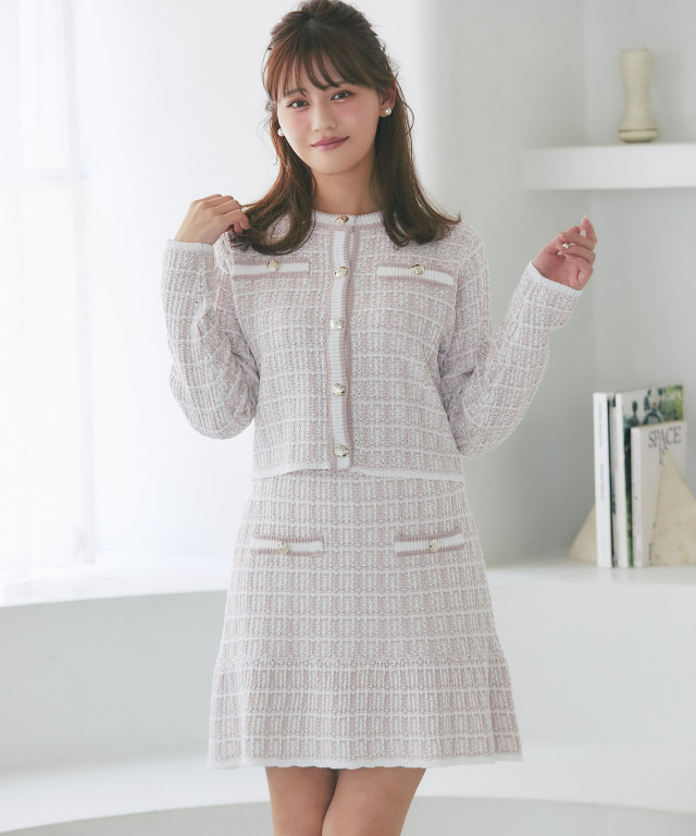 美華さま専用☆ドッキングニットカーディガン 2WAYコード刺繍メッシュニットカーディガン(M IVORY