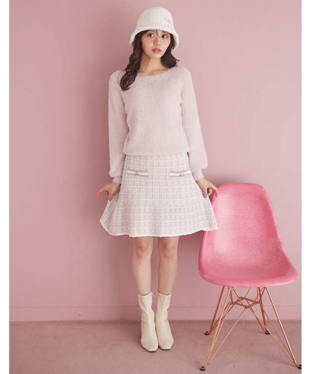 イチゴ大福エンフォルドスカート SARAH TWISTフレアスカート