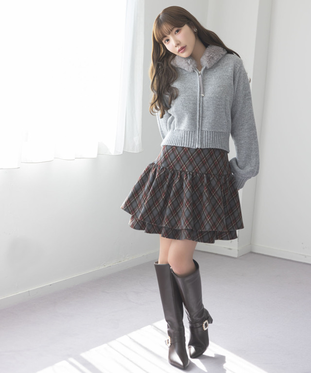 latte620　レディース　BLK S ベルトデザインバックルビジュー付きロングブーツ