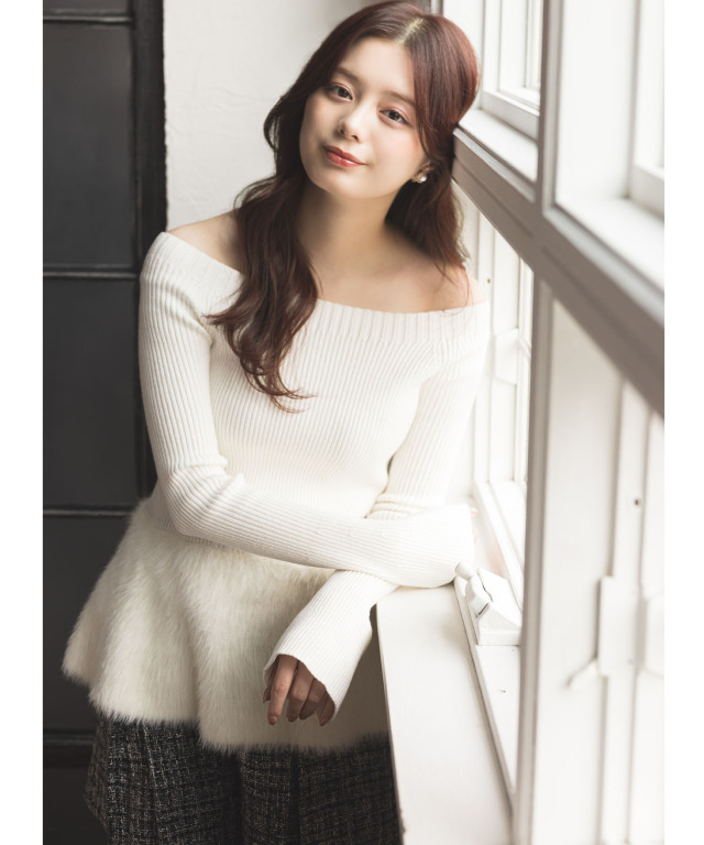 ハイウエストツイードショートパンツ