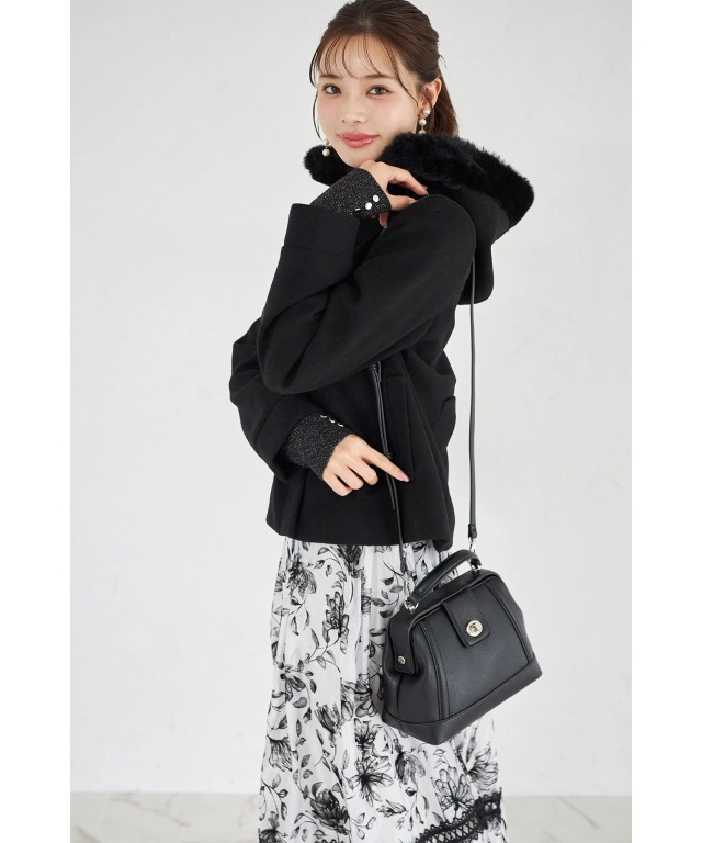 2WAYショルダー付きミニボストンバッグ